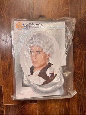 California Costumes Colonial Wig White Powdered Victorian 1700s NIP